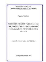 Nghiên cứu tổng hợp và khảo sát các đặc trưng của vật liệu nano spinen ni1 xcoxfe2o4 bằng phương pháp đồng kết tủa  