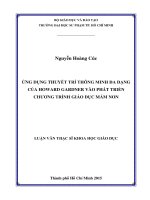 Ứng dụng thuyết trí thông minh đa dạng của howard gardner vào phát triển chương trình giáo dục mầm non  