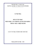 Bài luyện đọc phần học vần trong sách giáo khoa tiếng việt 1 hiện hành  