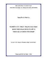 Nghiên cứu thực trạng dạy học khái niệm đạo hàm ở lớp 11 theo quan điểm tích hợp  