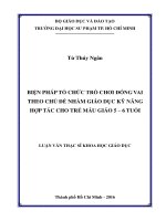 Biện pháp tổ chức trò chơi đóng vai theo chủ đề nhằm giáo dục kỹ năng hợp tác cho trẻ mẫu giáo 5   6 tuổi  