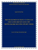 Một số giải pháp xây dựng và nâng cao chất lượng đội ngũ giảng viên trường đại học bán công tôn đức thắng  