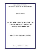 Dạy học khái niệm hàm số lượng giác ở trường trung học phổ thông theo quan điểm tích hợp  