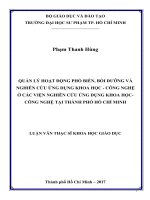 Quản lý hoạt động phổ biến, bồi dưỡng và nghiên cứu ứng dụng khoa học   công nghệ ở các viện nghiên cứu ứng dụng khoa học   công nghệ tại thành phố hồ chí minh  