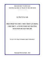 Biện pháp tổ chức trò chơi vân động cho trẻ 5   6 tuổi ở một số trường mầm non huyện nhà bè  