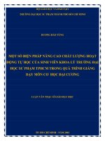 Một số biện pháp nâng cao chất lượng hoạt động tự học của sinh viên khoa lý trường đại học sư phạm tp  hồ chí minh trong quá trình giảng dạy môn cơ học đại cương   