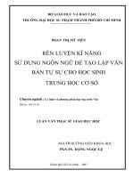 Rèn luyện kỹ năng sử dụng ngôn ngữ để tạo lập văn bản tự sự cho học sinh trung học cơ sở  