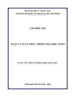 Tỉ lệ và tỉ lệ thức trong dạy học toán  