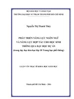 Phát triển năng lực ngôn ngữ và năng lực hợp tác cho học sinh thông qua dạy học dự án (trong dạy học hóa học lớp 10 trung học phổ thông)  