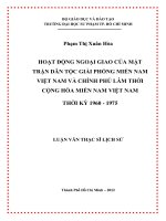 Hoạt động ngoại giao của mặt trận dân tộc giải phóng miền nam việt nam và chính phủ lâm thời cộng hòa miền nam việt nam thời kỳ 1960   1975  