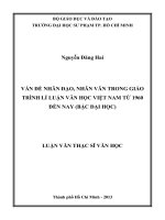 Vấn đề nhân đạo, nhân văn trong giáo trình lí luận văn học việt nam từ 1960 đến nay (bậc đại học)  
