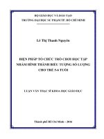 Biện pháp tổ chức trò chơi học tập nhằm hình thành biểu tượng số lượng cho trẻ 5   6 tuổi  