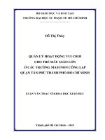 Quản lý hoạt động vui chơi cho trẻ mẫu giáo lớn ở các trường mầm non công lập quận tân phú thành phố hồ chí minh  