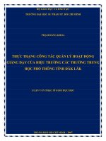Thực trạng công tác quản lý hoạt động giảng dạy của hiệu trưởng các trường trung học phổ thông tỉnh đăklăk  