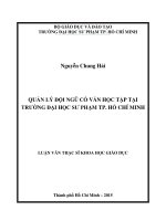 Quản lý đội ngũ cố vấn học tập tại trường đại học sư phạm tp  hồ chí minh  