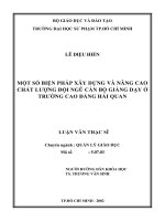 Một số biện pháp xây dựng và nâng cao chất lượng đội ngũ cán bộ giảng dạy ở trường cao đẳng hải quan  