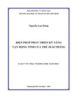 Biện pháp phát triển kỹ năng vận động tinh của trẻ 18   24 tháng  