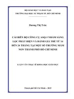 Cải biên bộ công cụ asq 3 nhằm sàng lọc phát hiện và đánh giá trẻ từ 14 đến 24 tháng tại một số trường mầm non thành phố hồ chí minh  