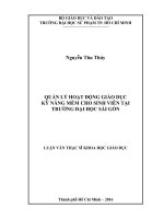 Quản lý hoạt động giáo dục kỹ năng mềm cho sinh viên tại trường đại học sài gòn  