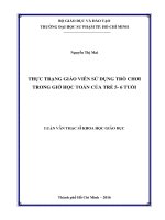 Thực trạng giáo viên sử dụng trò chơi trong giờ học toán của trẻ 5  6 tuổi  