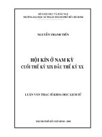 Hội kín ở nam kỳ cuối thế kỷ xix đầu thế kỷ xx  