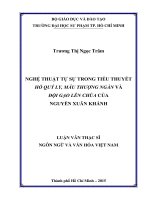 Nghệ thuật tự sự trong tiểu thuyết hồ quý ly, mẫu thượng ngàn và đội gạo lên chùa của nguyễn xuân khánh  