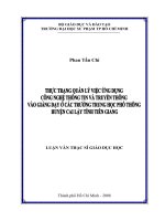 Thực trạng quản lý việc ứng dụng công nghệ thông tin và truyền thông vào giảng dạy ở các trường trung học phổ thông huyện cai lậy tỉnh tiền giang  