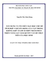 Xây dựng và tổ chức dạy học chủ để tích hợp  chuyển động của vật trong không khí  ở lớp 10 thpt nhằm phát triển năng lực giải quyết vấn đề thực tiễn của học sinh 