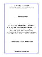 Sử dụng phương pháp và kỹ thuật dạy học nhằm phát triển năng lực học tập cho học sinh lớp 11 phần hợp chất hữu cơ có nhóm chức  