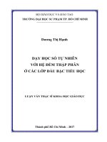 Dạy học số tự nhiên với hệ đếm thập phân ở các lớp đầu bậc tiểu học   