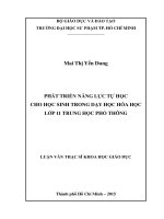 Phát triển năng lực tự học cho học sinh trong dạy học hóa học lớp 11 trung học phổ thông  