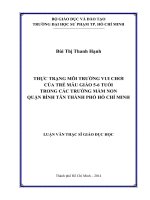 Thực trạng môi trường vui chơi của trẻ mẫu giáo 5   6 tuổi trong các trường mầm non quận bình tân thành phố hồ chí minh  