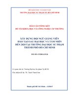 Xây dựng đội ngũ giảng viên đào tạo sau đại học và tầm nhìn đến 2020 tại trường đại học sư phạm thành phố hồ chí minh  báo cáo tổng kết đề tài khoa học và công nghệ cấp trường 