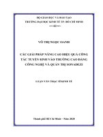 Các giải pháp nâng cao hiệu quả công tác tuyển sinh vào trường cao đẳng công nghệ và quản trị sonadezi 