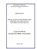 Hiệu quả sử dụng vốn hỗ trợ phát triển chính thức (ODA) trong lĩnh vực giao thông vận tải ở việt nam