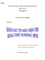 Khảo sát tín hiệu điện tim bằng thiết bị biopac mp30  