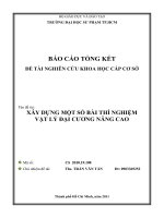 Xây dựng một số bài thí nghiệm vật lý đại cương nâng cao báo cáo tổng kết đề tài nghiên cứu khoa học và công nghệ cấp cơ sở 