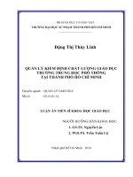 Quản lý kiểm định chất lượng giáo dục trường trung học phổ thông tại thành phố hồ chí minh  
