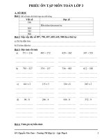 ÔN tập TOÁN   TIẾNG VIỆT 3 (lần 2) 