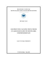 Giải pháp nâng cao lòng trung thành của khách hàng đối với thương hiệu vinhthinh biostadt 