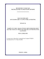Nghiên cứu thực trạng sử dụng một số phương pháp dạy học tích cực trong dạy học địa lí ở trường ptth tại tp hcm 