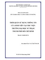 Thói quen sử dụng thông tin của sinh viên tại thư viện trường đại học sư phạm thành phố hồ chí minh  báo cáo tổng kết đề tài khoa học và công nghệ cấp trường 