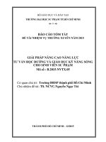 Giải pháp nâng cao năng lực tư vấn học đường và giáo dục kỹ năng sống cho sinh viên sư phạm báo cáo tổng kết đề tài nhiệm vụ thường xuyên năm 2015 