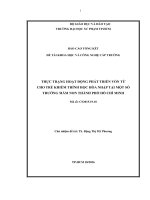 Thực trạng hoạt động phát triển vốn từ cho trẻ khiếm thính học hòa nhập tại một số trường mầm non thành phố hồ chí minh  báo cáo tổng kết đề tài khoa học và công nghệ cấp trường 