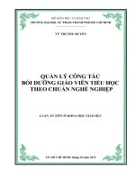 Quản lý công tác bồi dưỡng giáo viên tiểu học theo chuẩn nghề nghiệp  