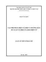 Vai trò phản biện xã hội và hướng dẫn dư luận xã hội của báo điện tử 