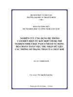 Nghiên cứu ứng dụng hệ thống cảm biến điện tử kết hợp với bộ thí nghiệm nhiệt học pasco nhằm tự động hóa hoàn toàn việc thu nhận dữ liệu các thông số trạng thái của chất khí  