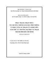 Thực trạng nhận thức về chương trình giáo dục phổ thông và khả năng sư phạm của sinh viên năm thứ tư trường đại học sư phạm thành phố hồ chí minh  báo cáo tổng kết đề tài khoa học và công nghệ cấp trường 