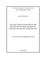 Thực hiện chính sách bảo hiểm xã hội bắt buộc đối với người lao động tại viện  hàn lâm khoa học xã hội việt nam