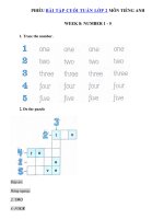 Tải Phiếu bài tập cuối tuần môn Tiếng Anh lớp 2 Tuần 8 - Bài tập cuối tuần tiếng Anh 2 có đáp án